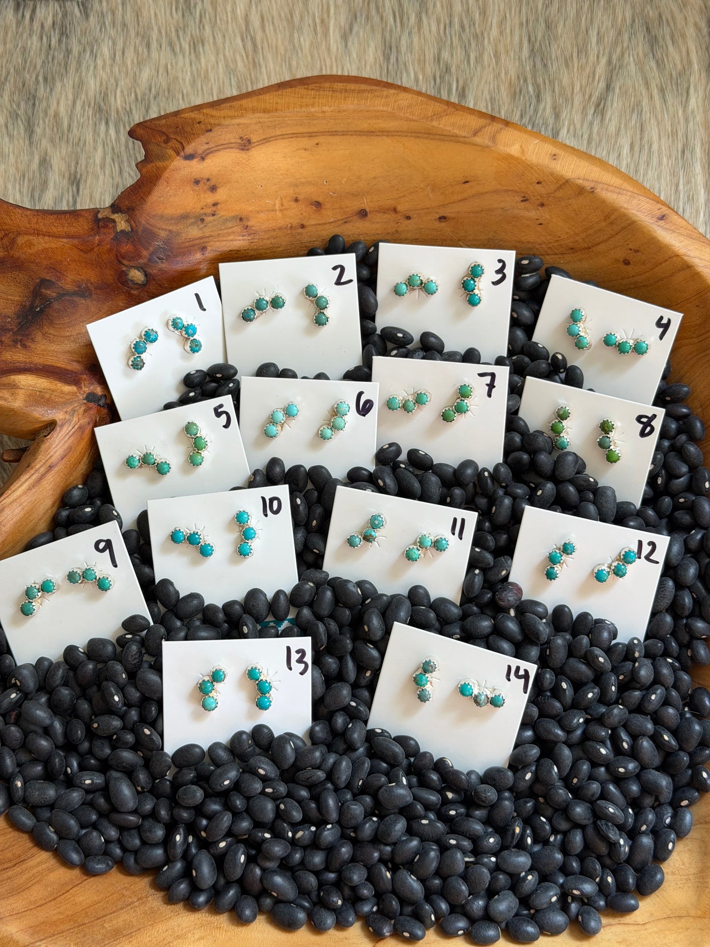 Kingman Turquoise Cluster Earrings