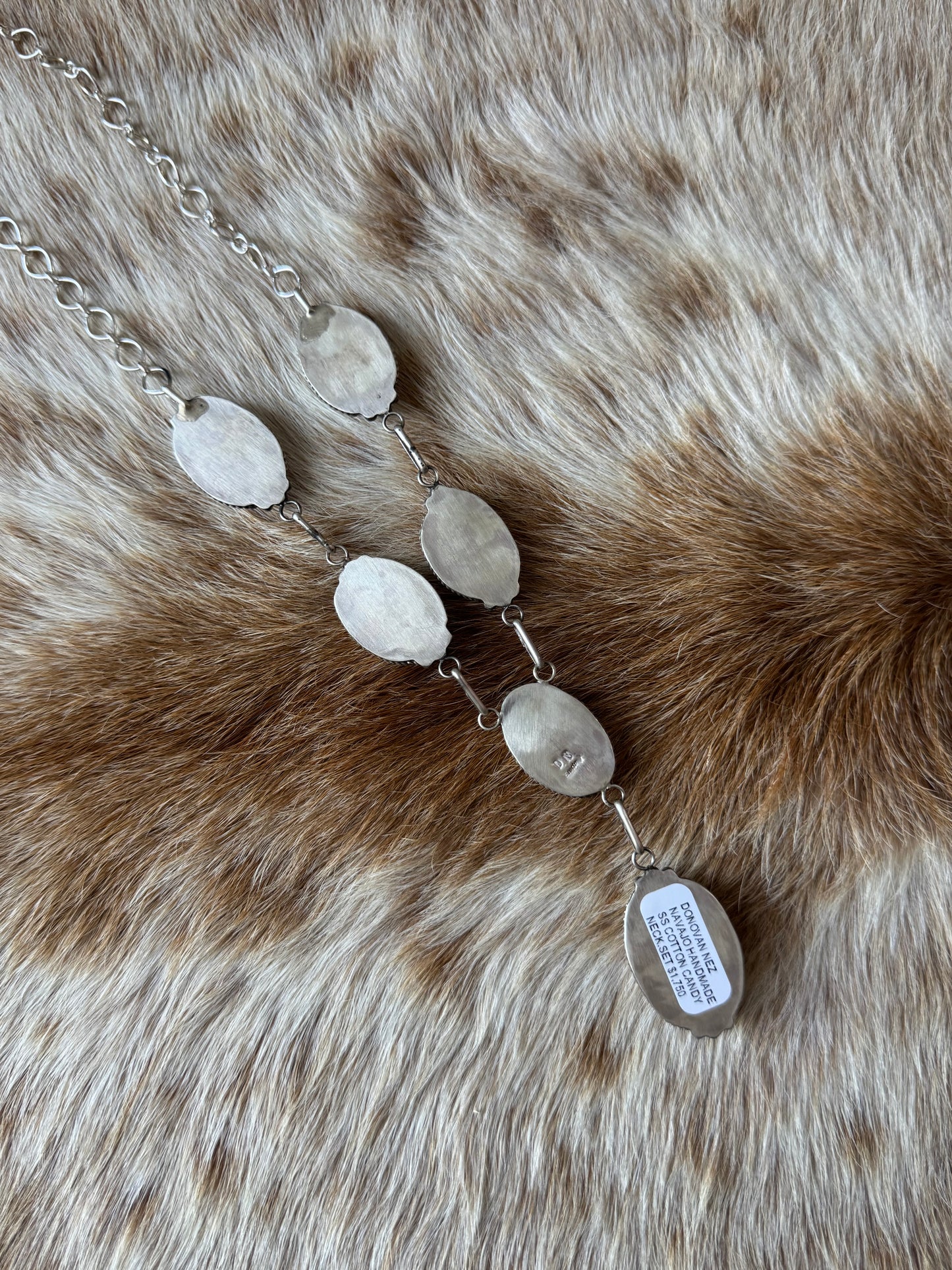 Cotton Candy Lariat Necklace and Earrings Set