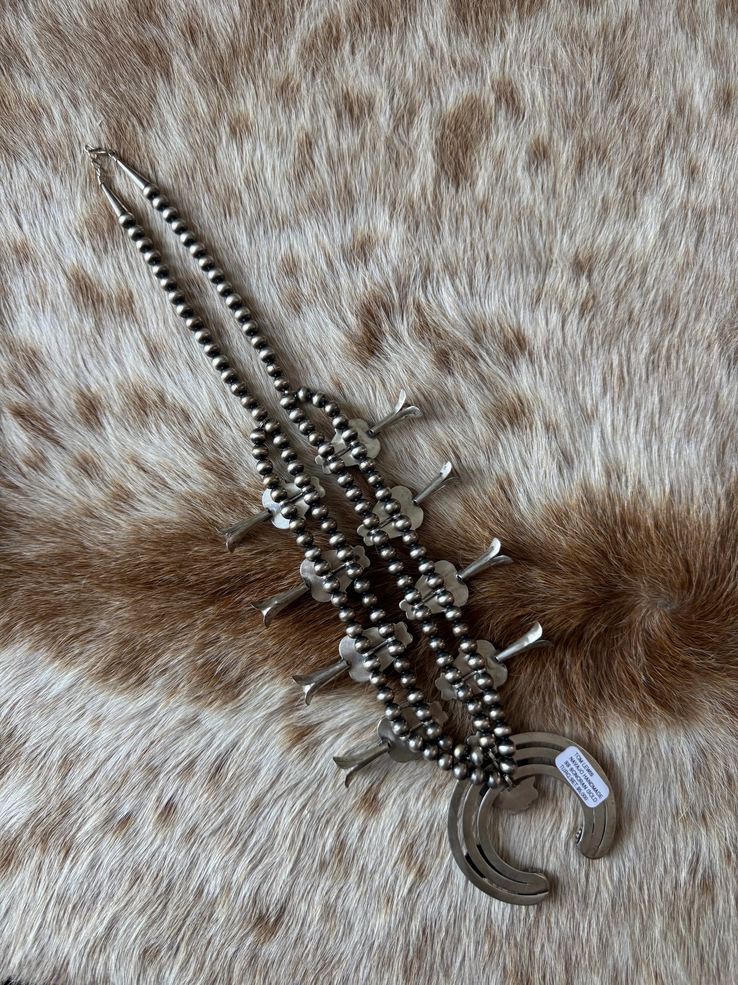 Sonoran Gold Turquoise Squash Blossom Necklace with Earrings