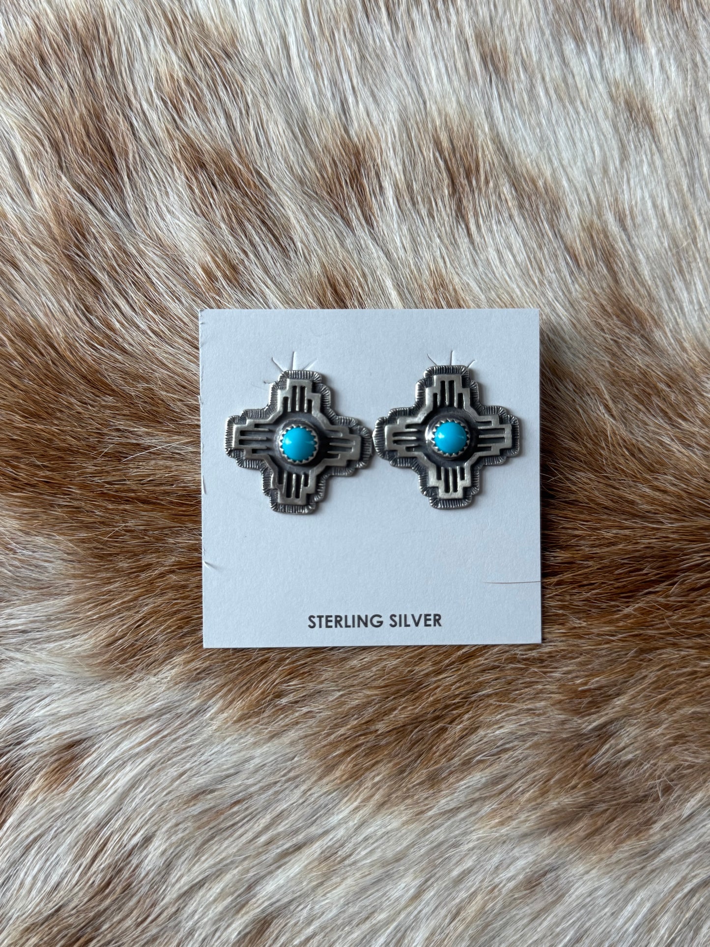 Kingman Turquoise Zia Earrings