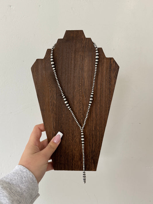 4-8mm Graduated Lariat Necklace with 5.5" Tail