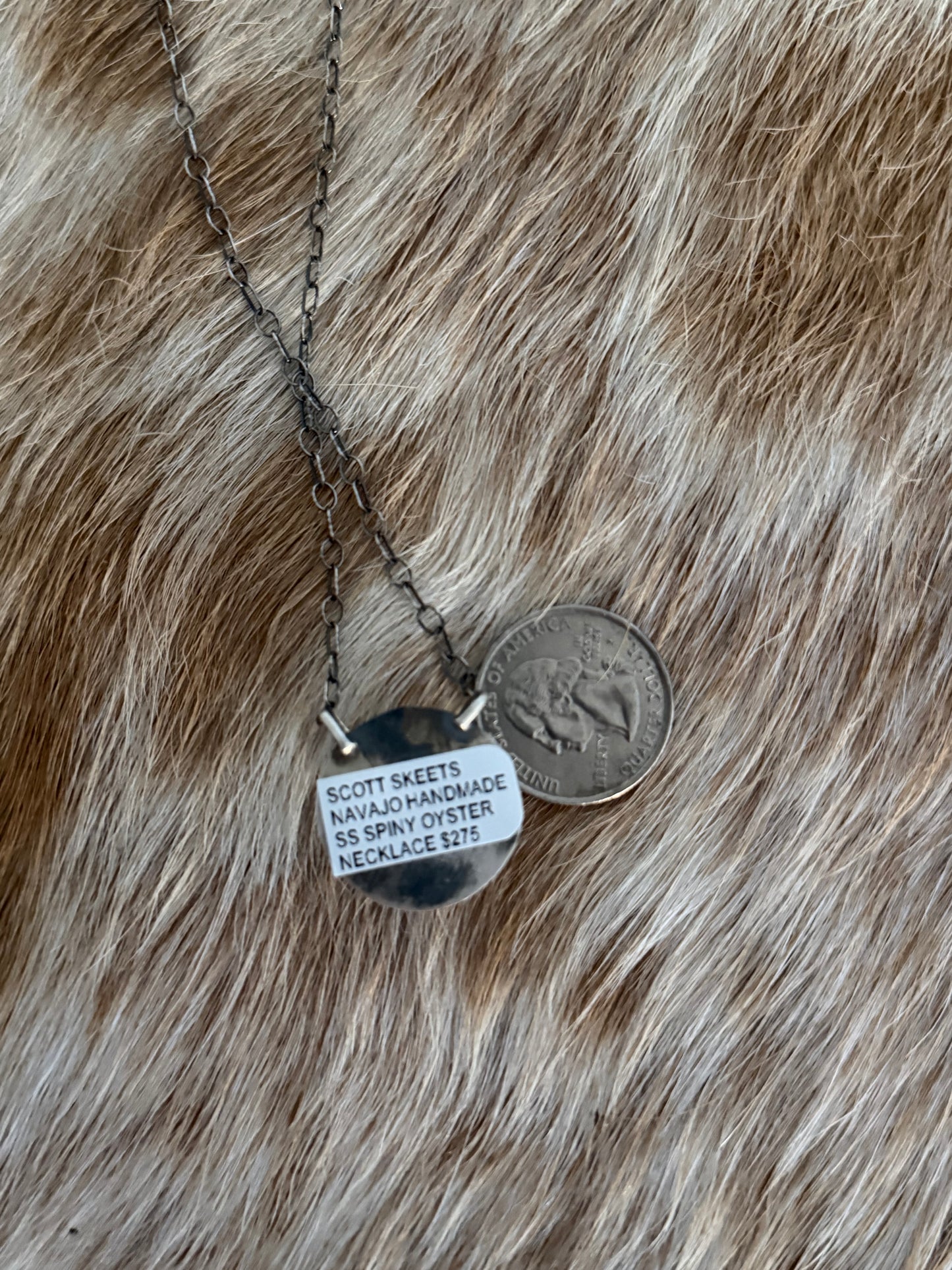 Orange Spiny Oyster Shell Necklace