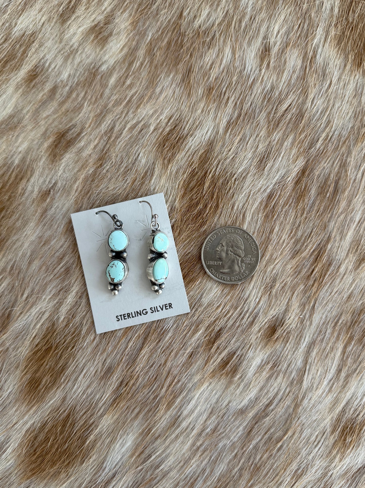 Mini 16" Turquoise Squash Blossom and Earrings Set