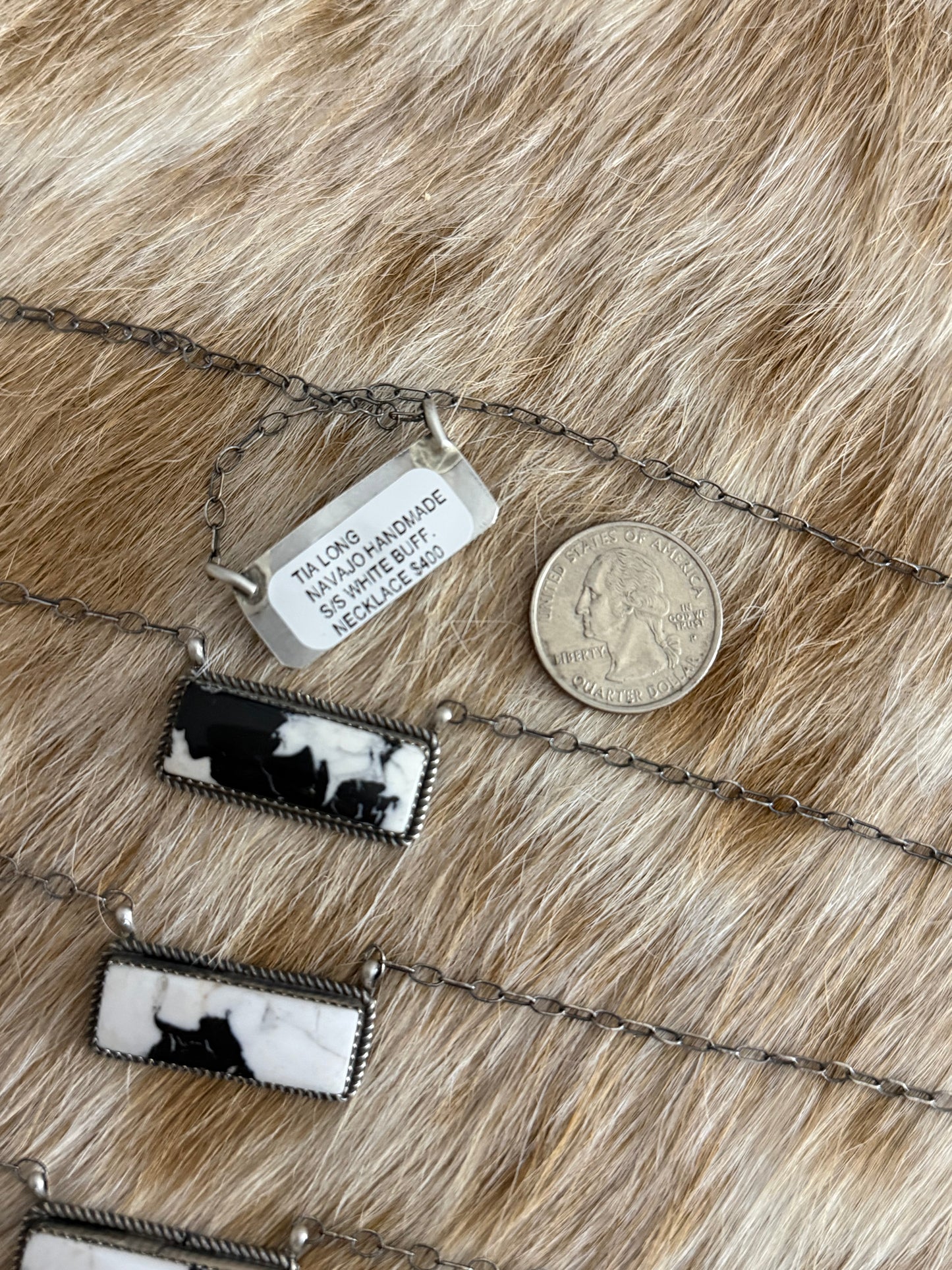White Buffalo Bar Necklace