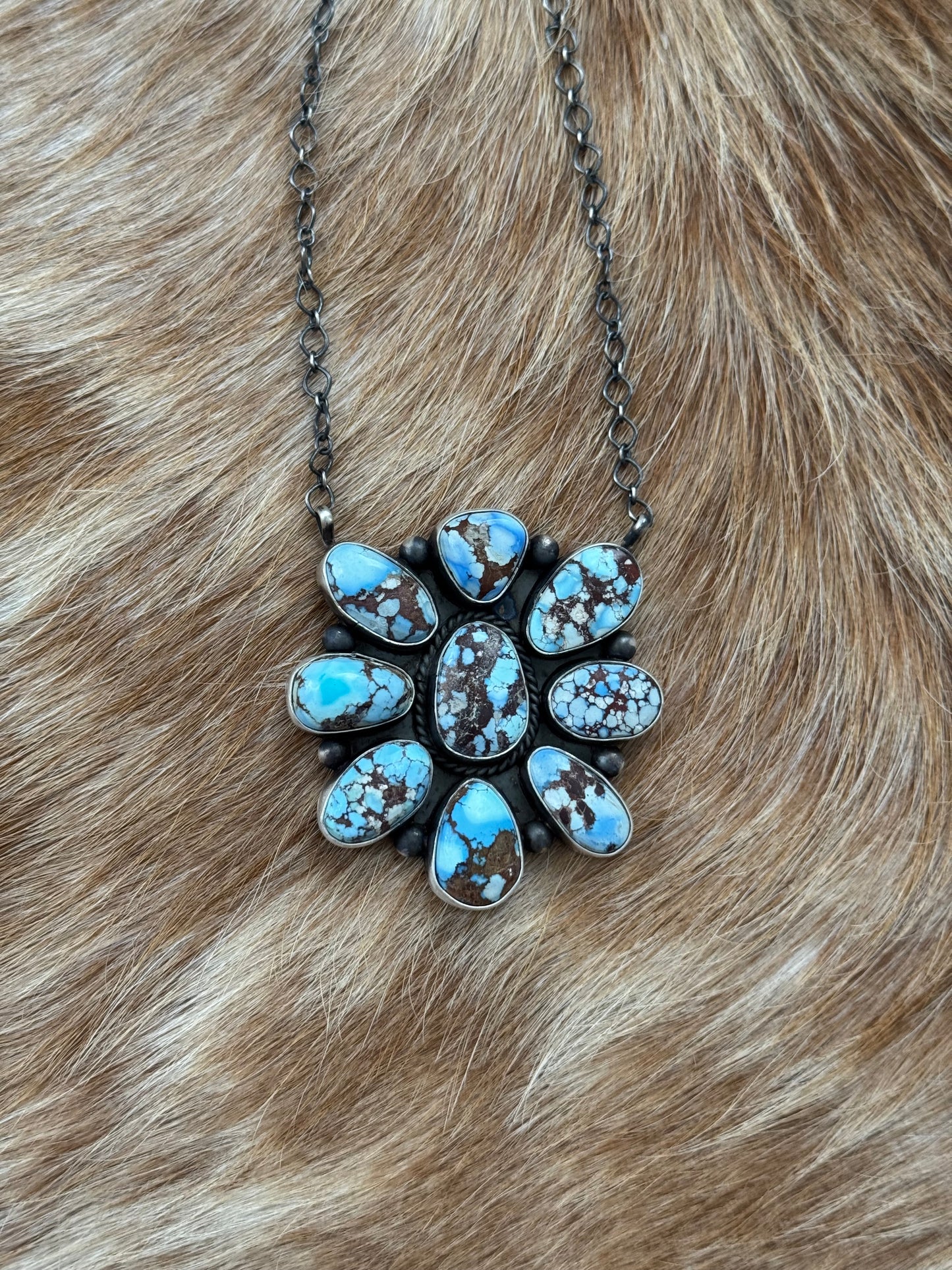 Golden Hills Turquoise Cluster Necklace