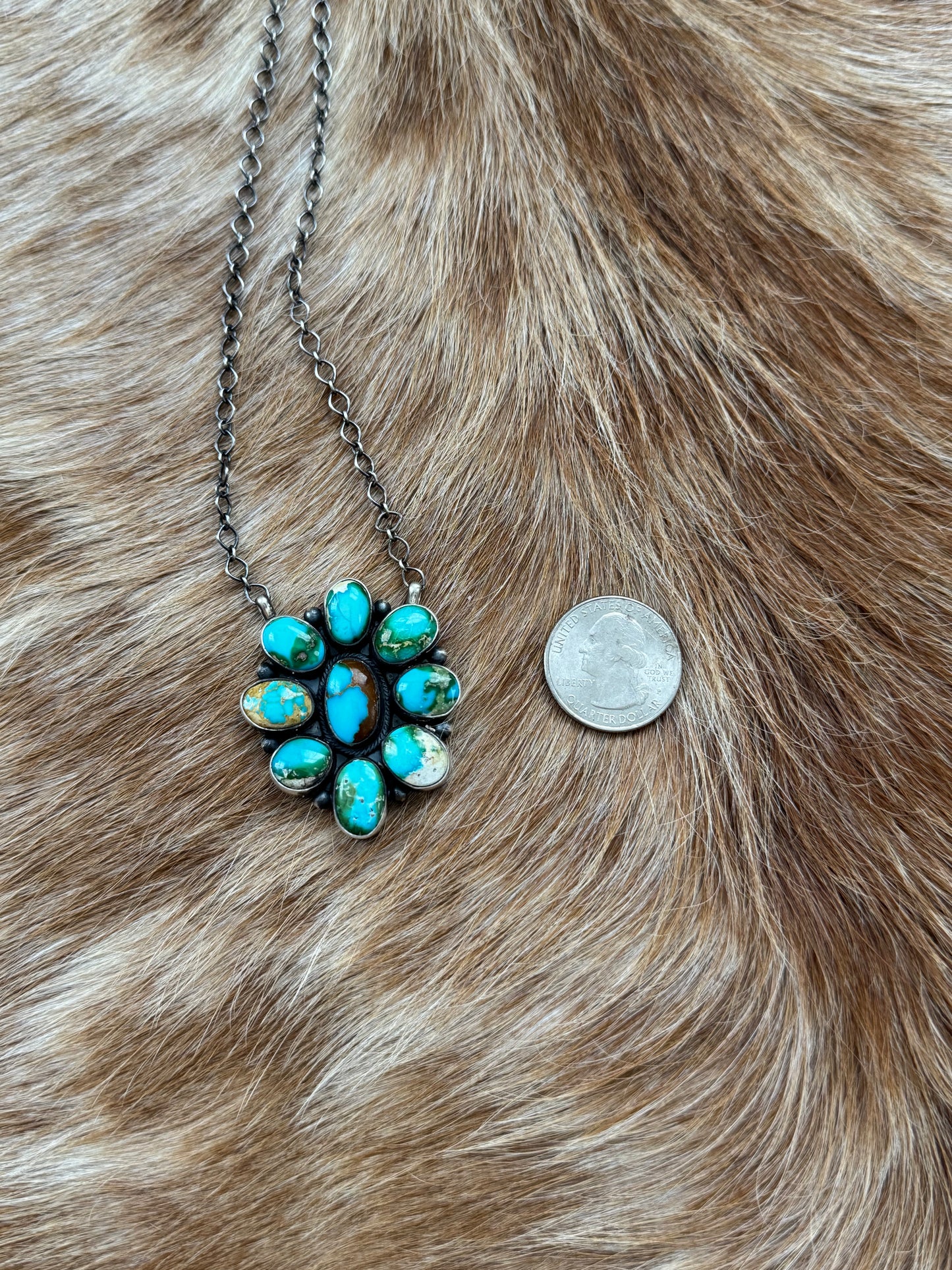 Sonoran Gold Turquoise Cluster Necklace