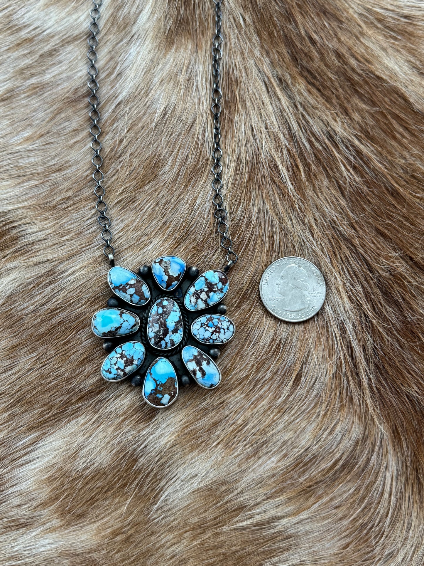Golden Hills Turquoise Cluster Necklace