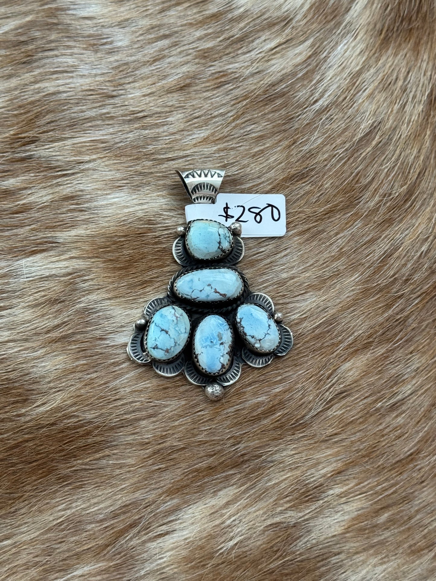 Golden Hills Turquoise Cluster Pendant