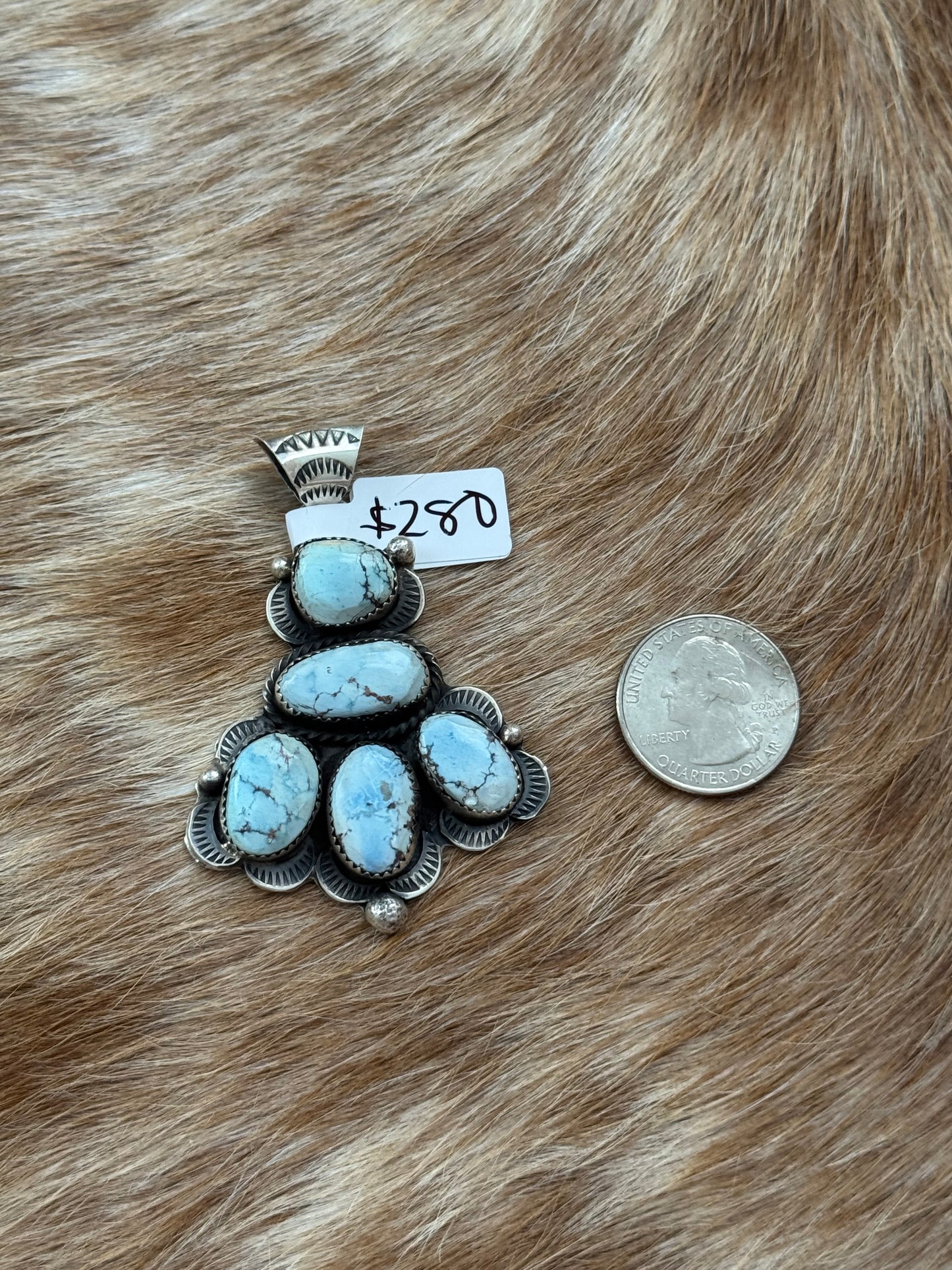 Golden Hills Turquoise Cluster Pendant