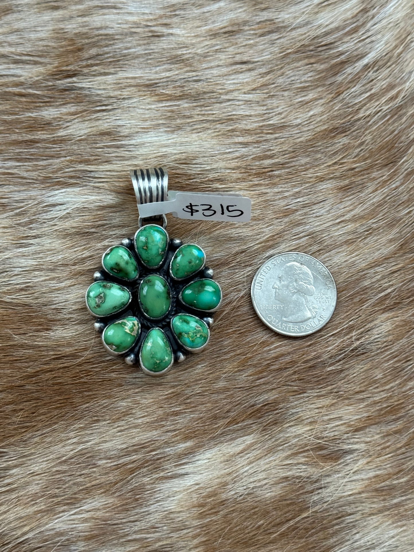 Sonoran Gold Turquoise Cluster Pendant