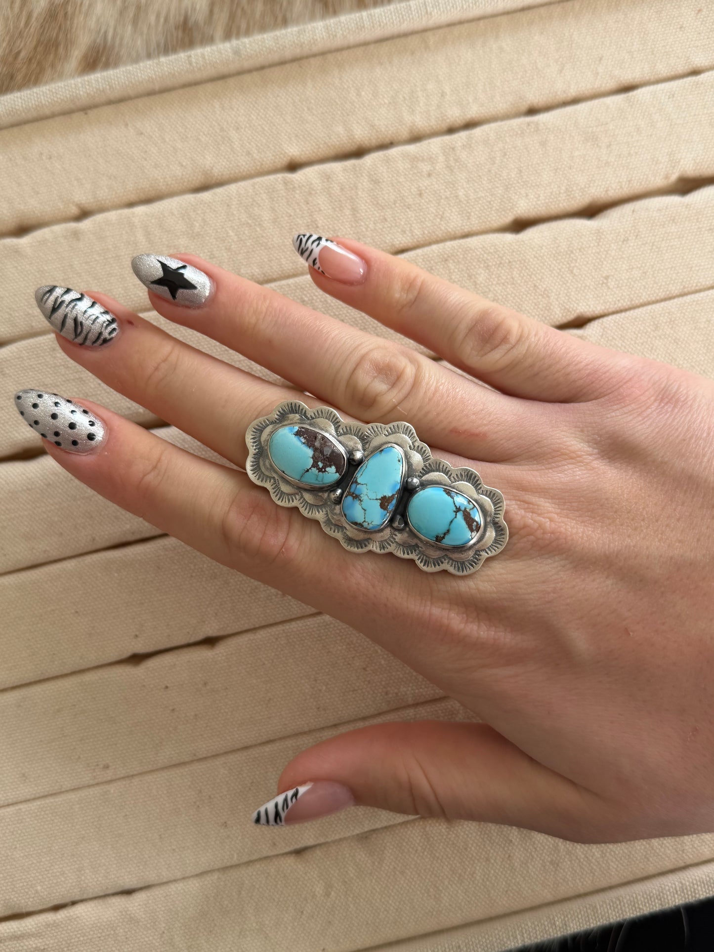 Golden Hills Turquoise Size 9.5-12.5 Adjustable Ring