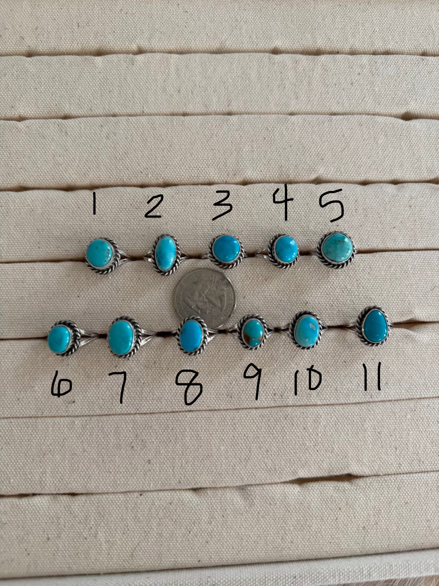 Size 7 Assorted Turquoise Rings
