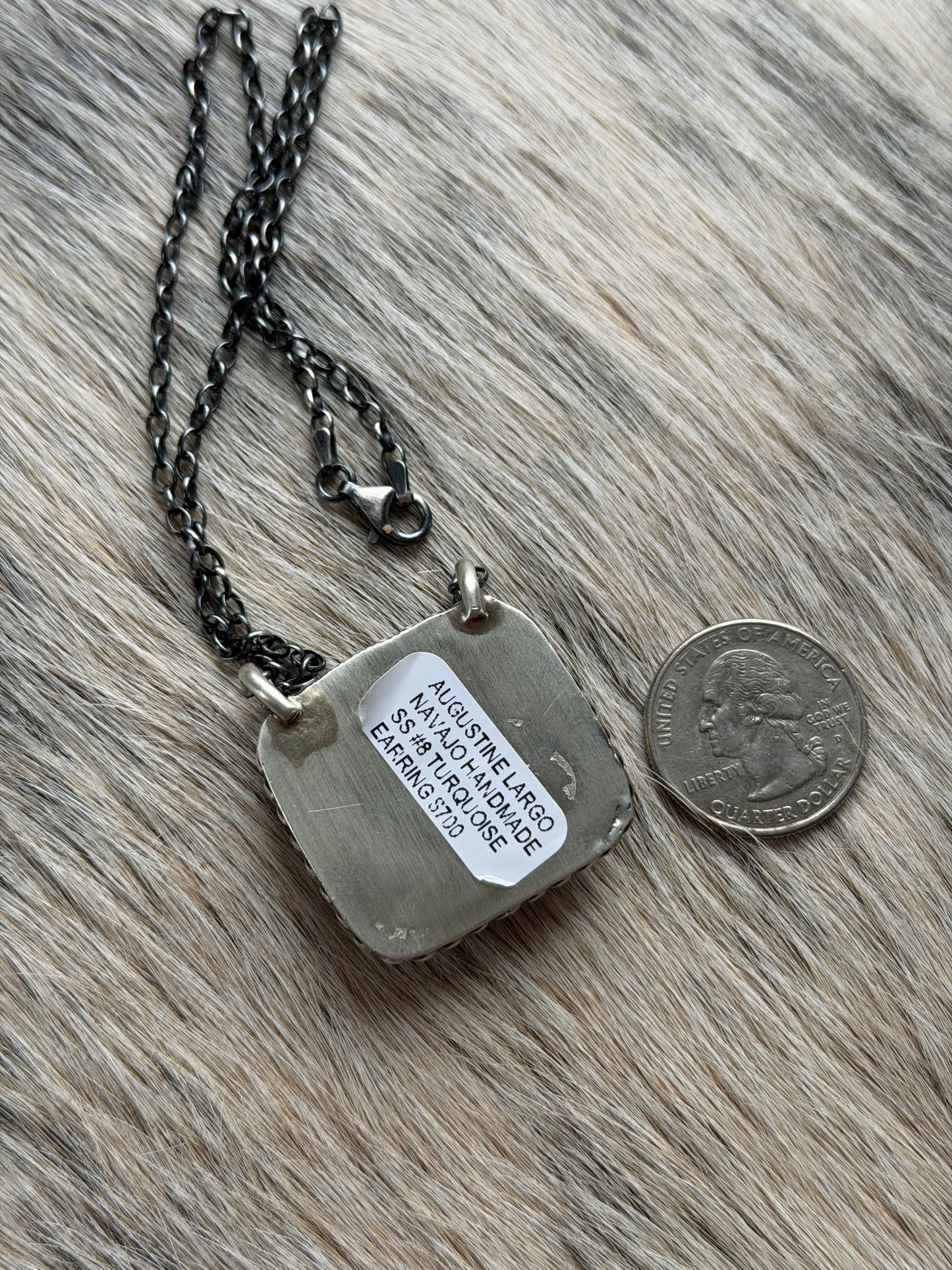 #8 Turquoise Large Bar Necklace