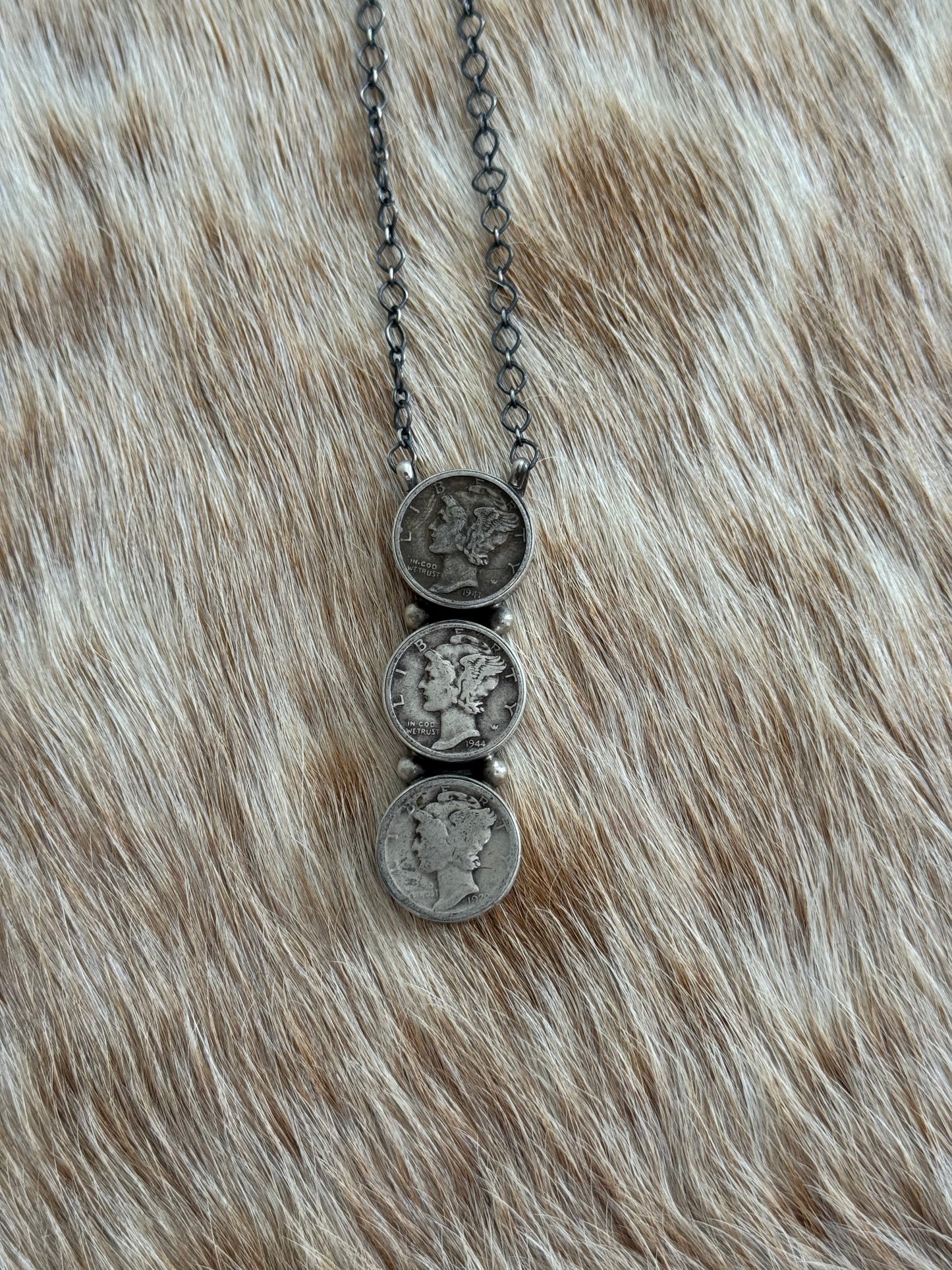 Liberty Coin Cluster Lariat Necklace