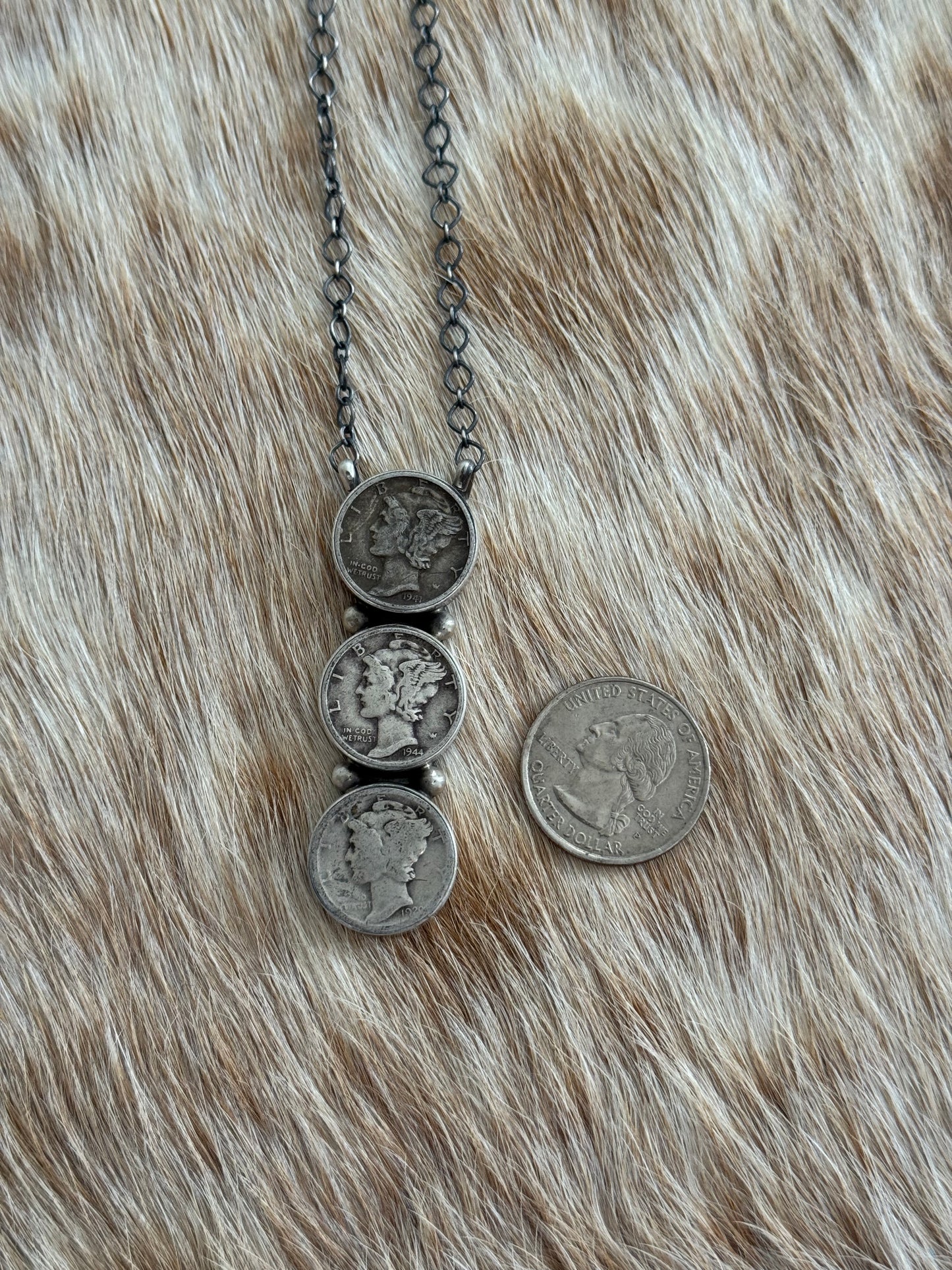 Liberty Coin Cluster Lariat Necklace