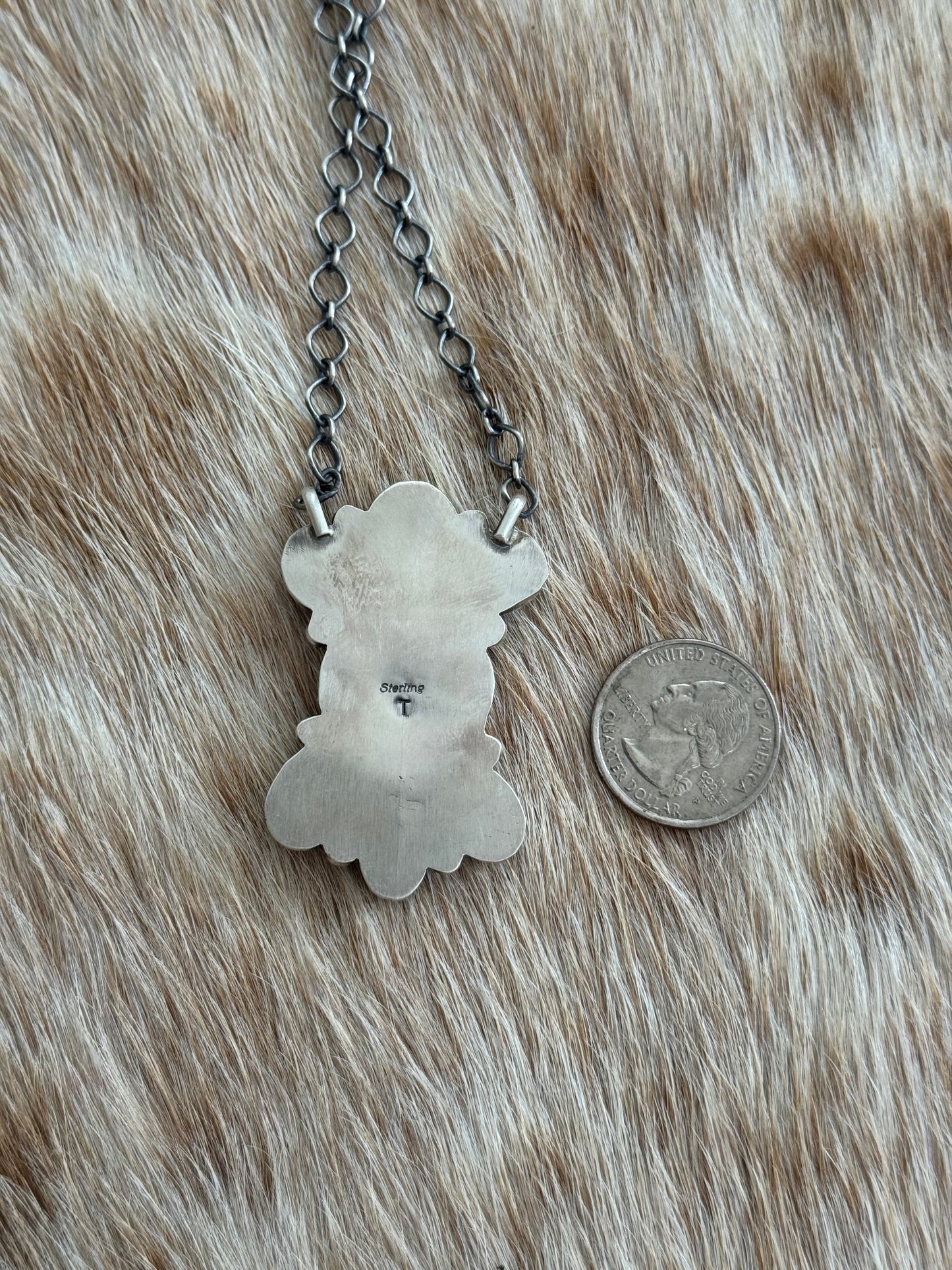 White Water Turquoise Liberty Coin Cluster Necklace