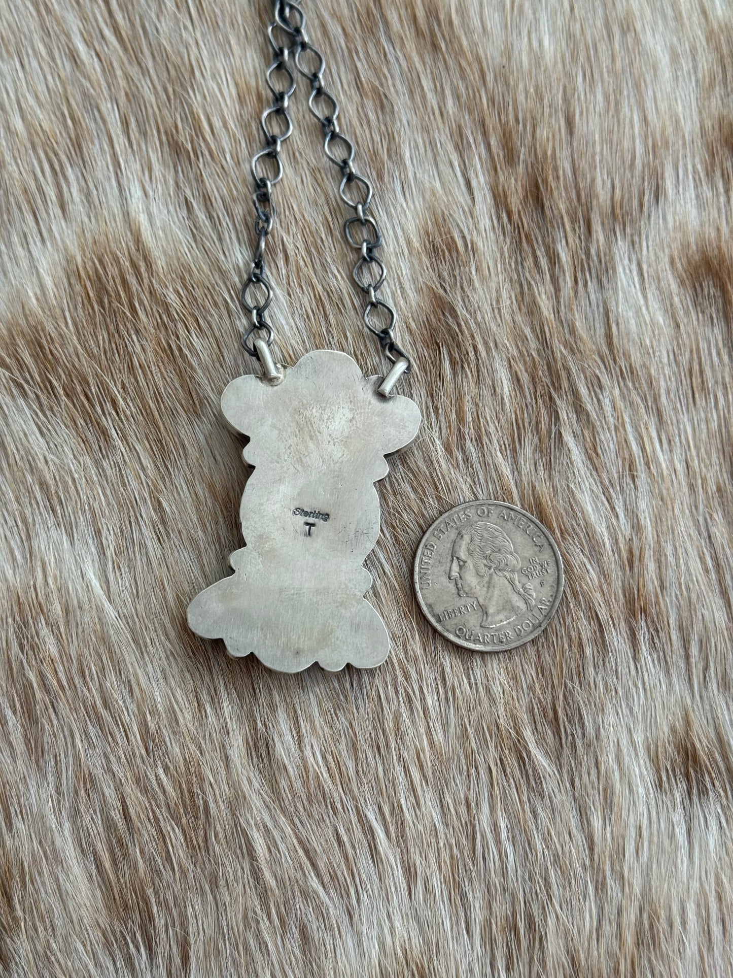 White Water Turquoise Liberty Coin Cluster Necklace