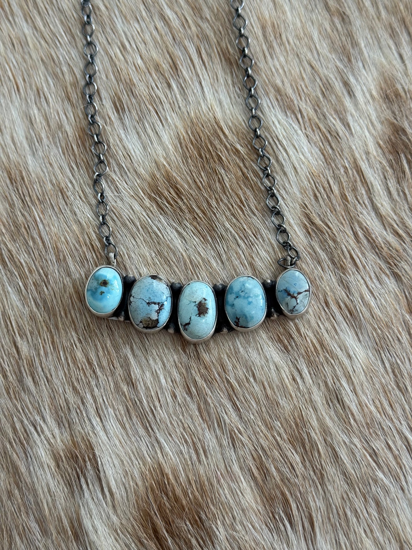 Golden Hills Turquoise Cluster Bar Necklace