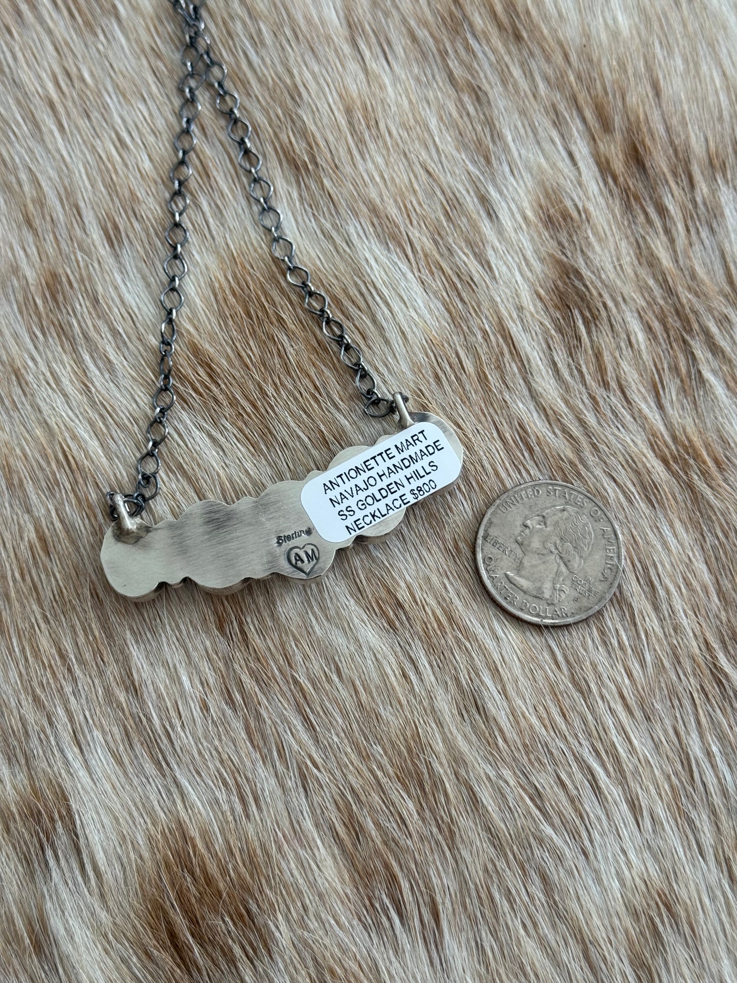 Golden Hills Turquoise Cluster Bar Necklace