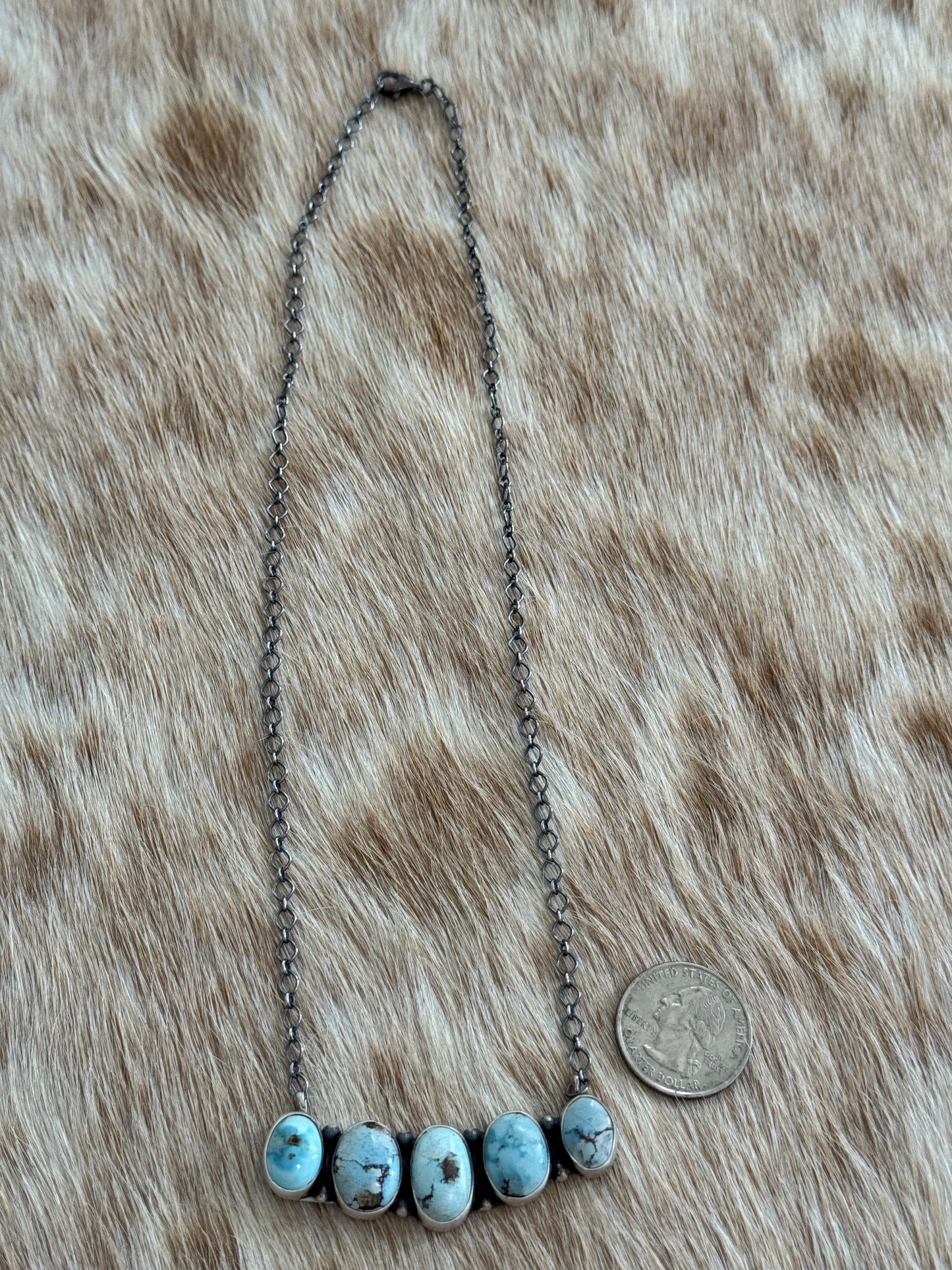 Golden Hills Turquoise Cluster Bar Necklace