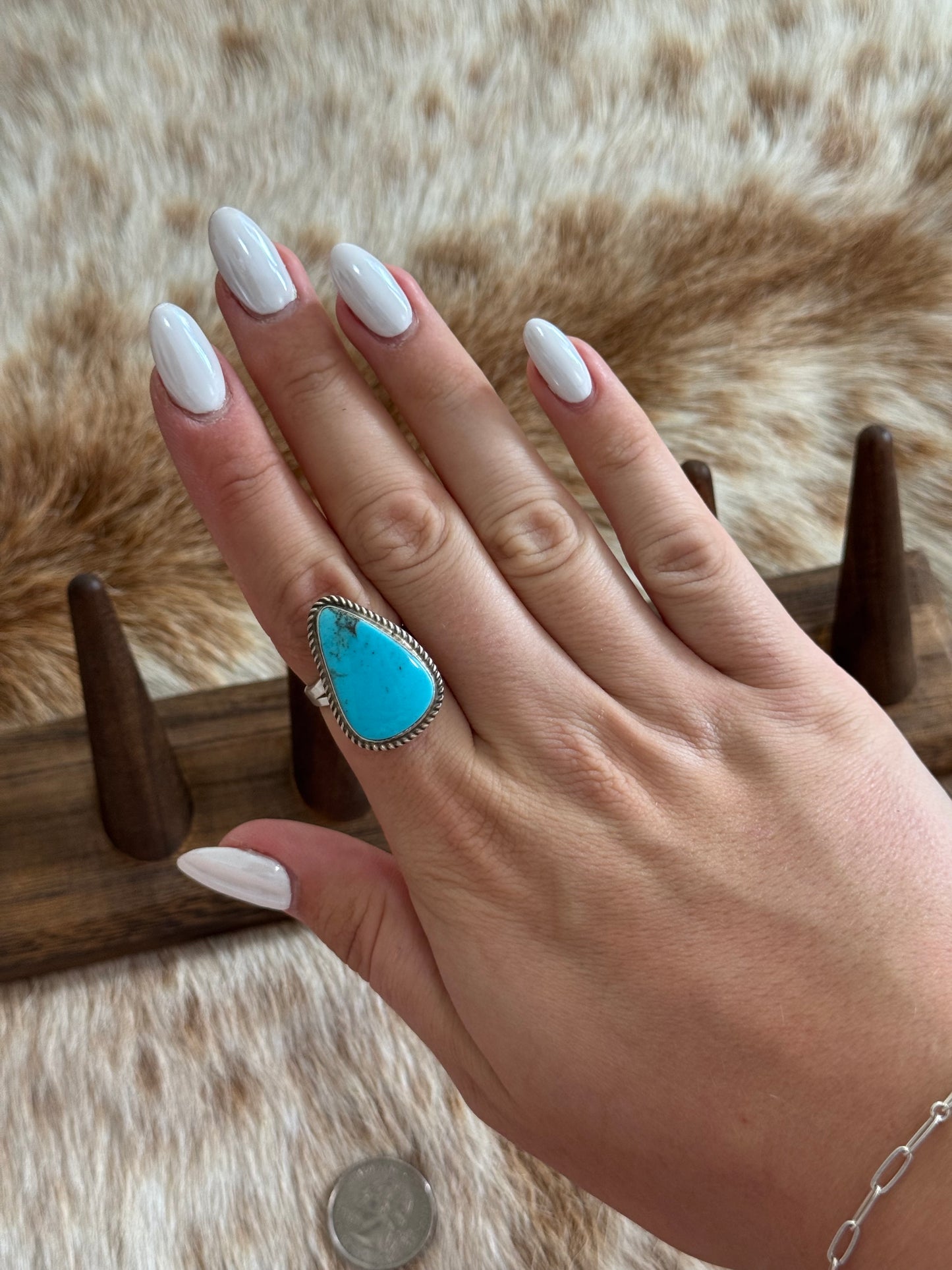 Adjustable Kingman Turquoise Ring