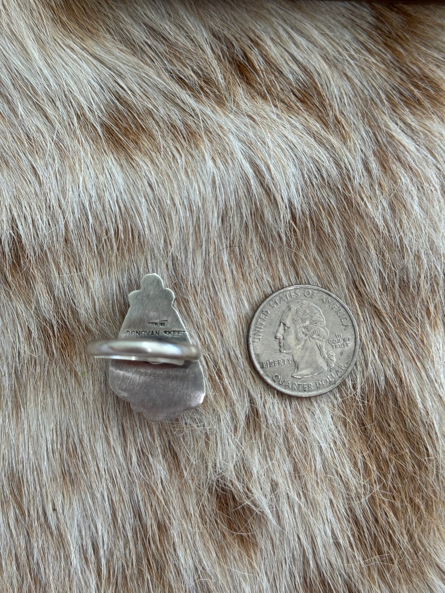 Adjustable Size 6-9 White Buffalo Ring