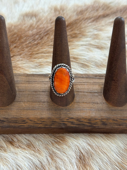 Size 9 Orange Spiny Oyster Shell Ring