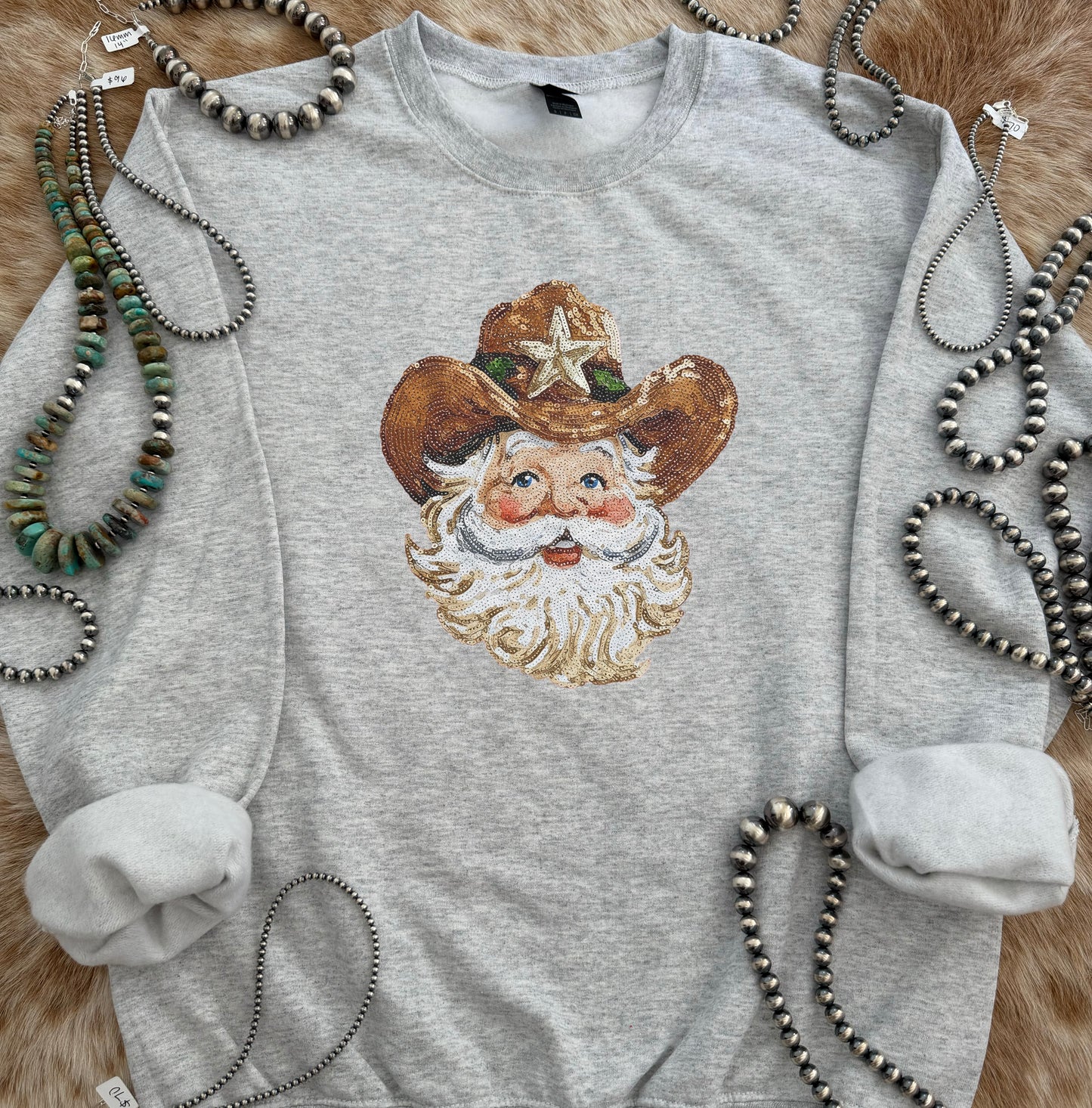"Sequin" Santa Christmas Crewneck