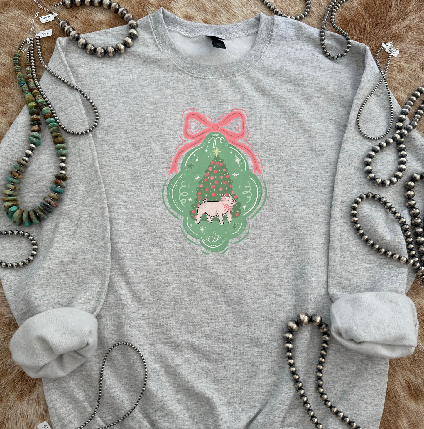 Show Pig Christmas Ornament Crewneck