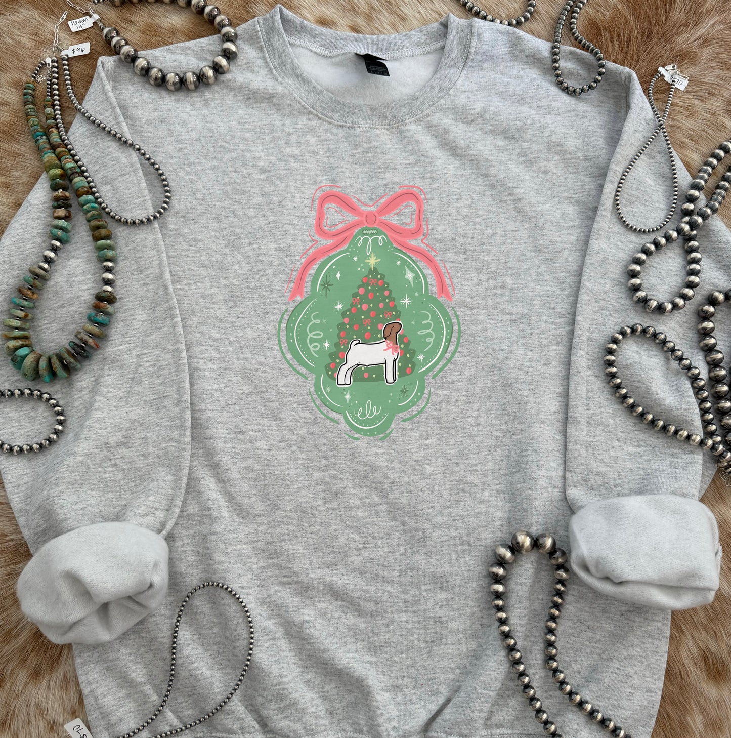 Show Goat Christmas Ornament Crewneck