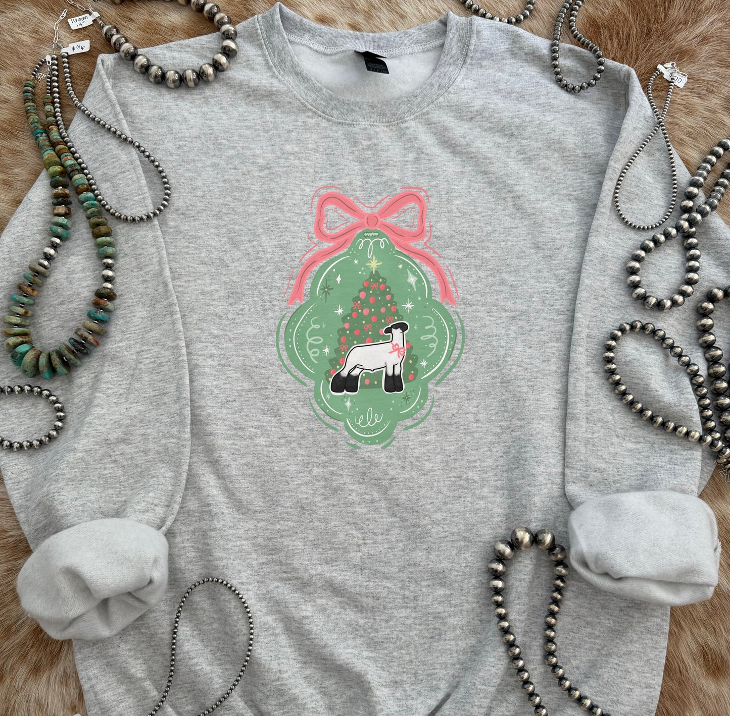 Show Sheep Christmas Ornament Crewneck