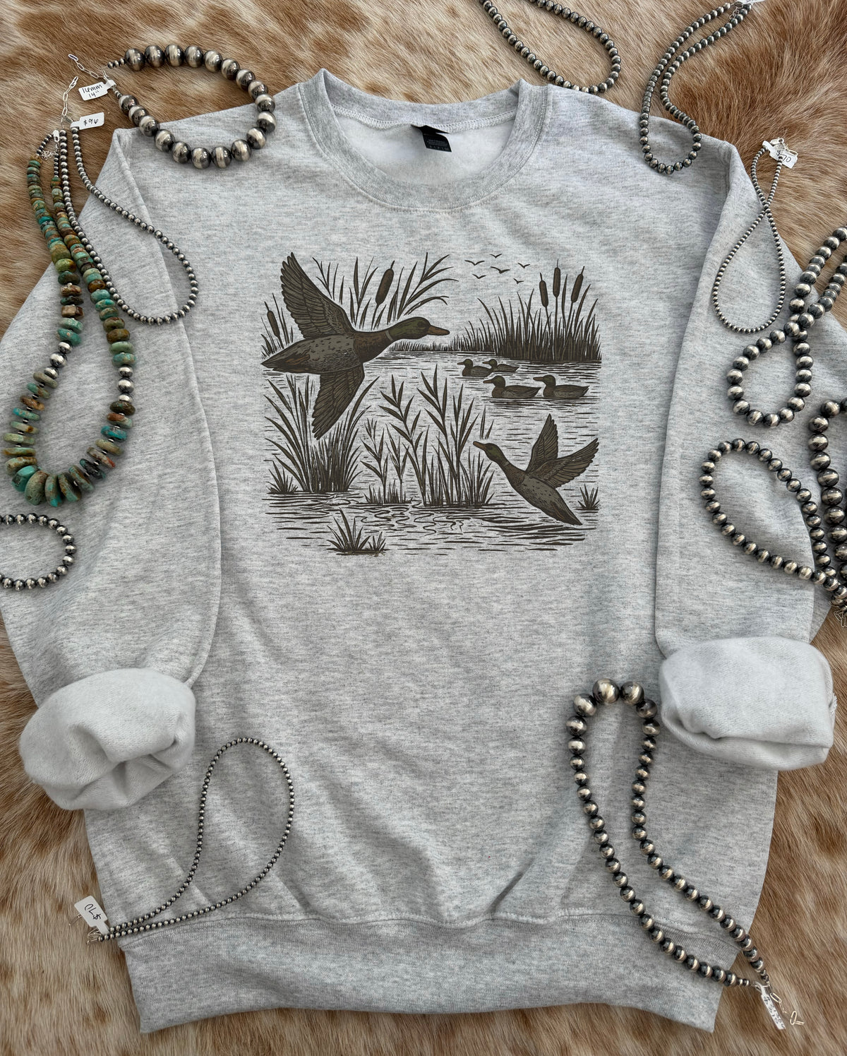 Flying Mallard Duck Hunting Crewneck
