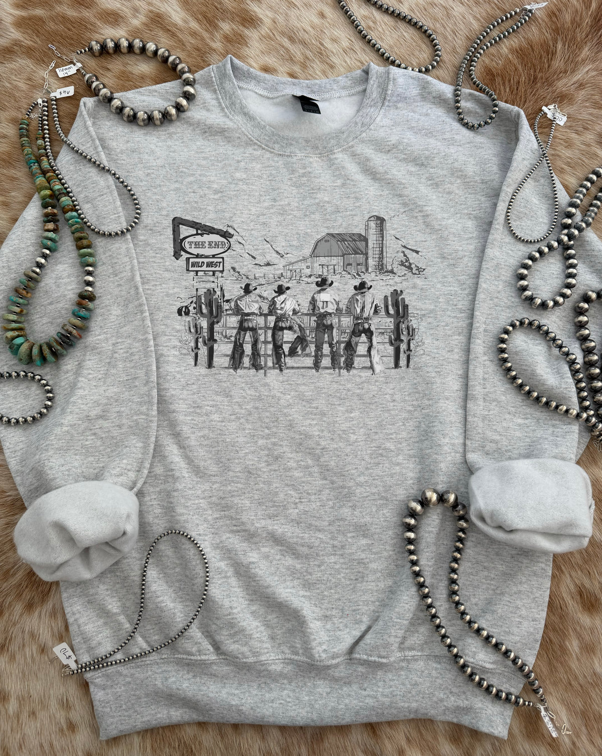 Cowboys on a Fence Line Crewneck
