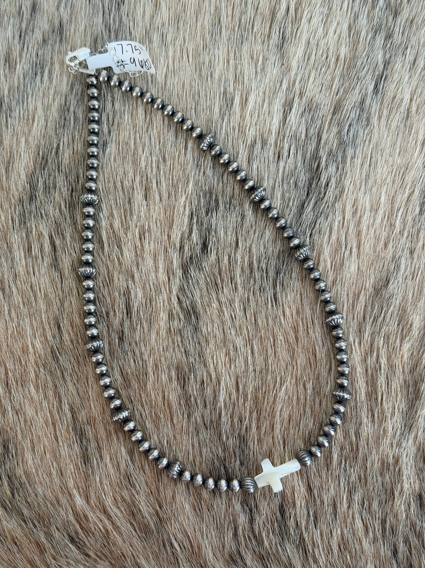 17.75" Shell Cross Necklace