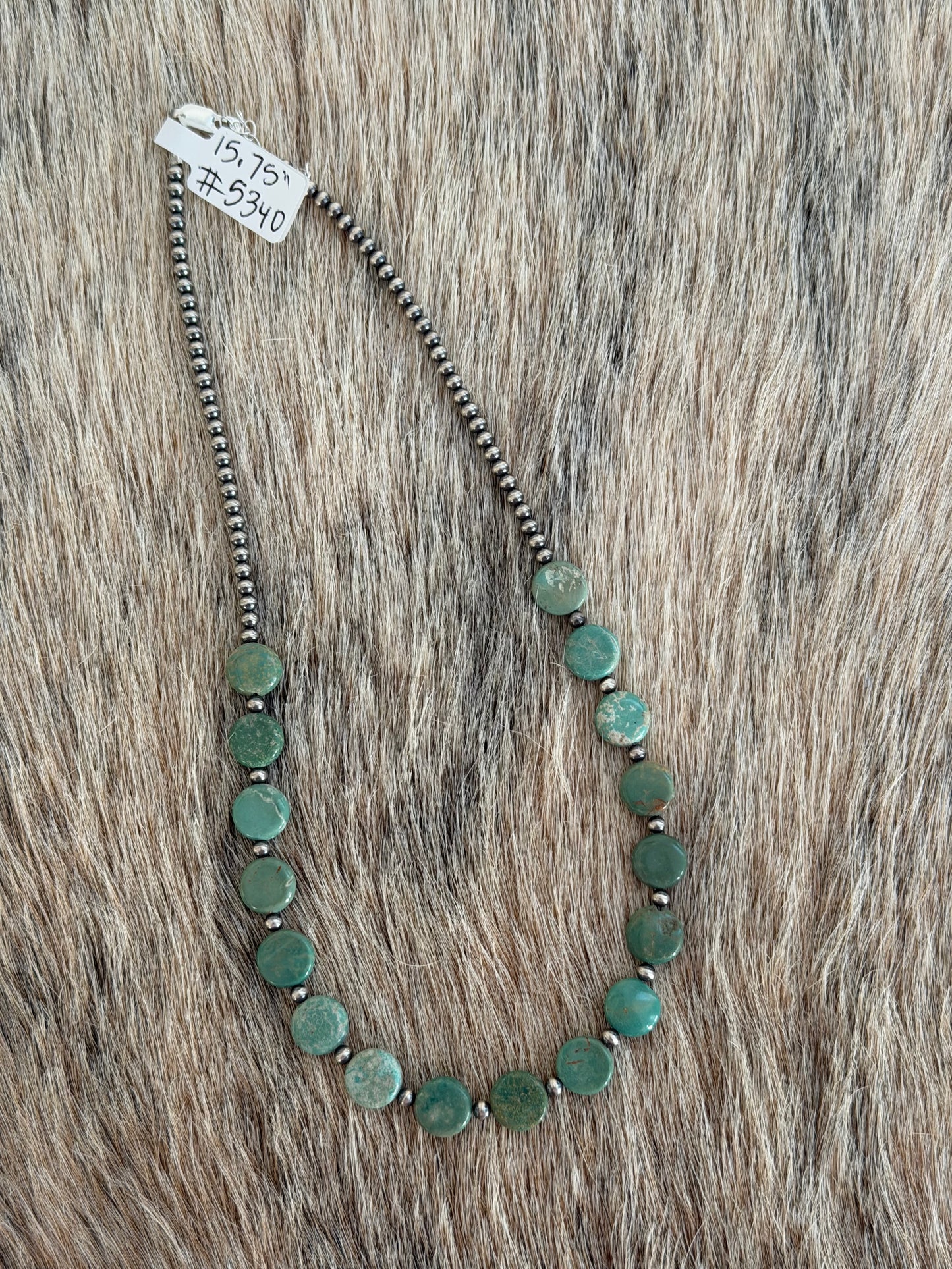 15.75" Green Turquoise Necklace