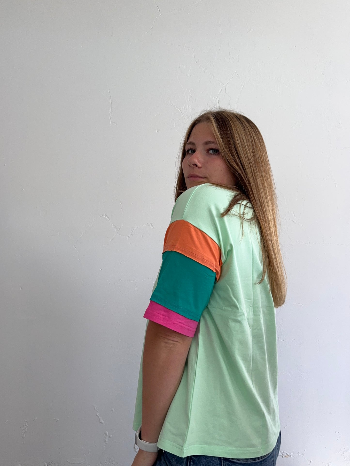 Green Multicolor Short Sleeve Tee