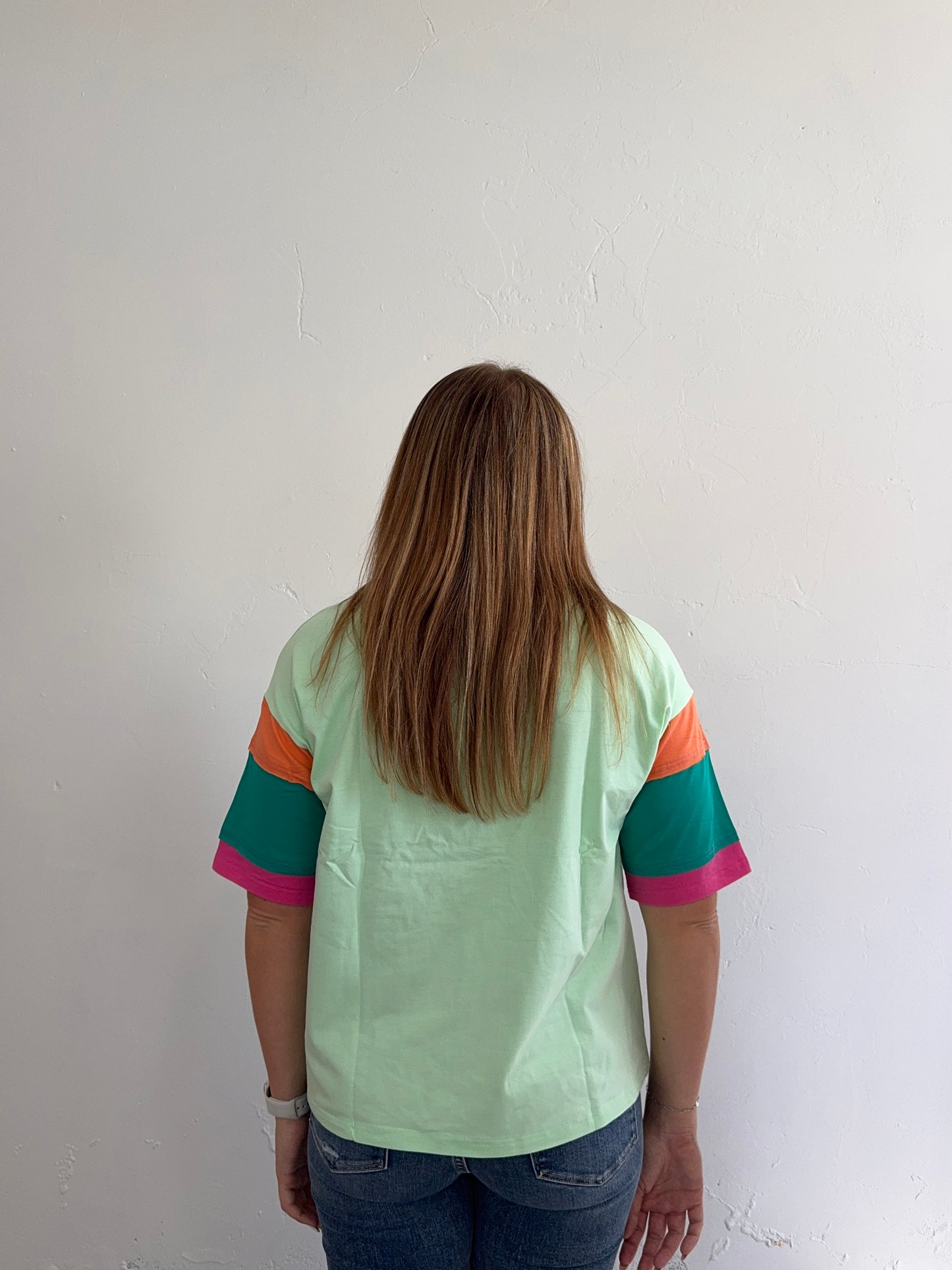 Green Multicolor Short Sleeve Tee