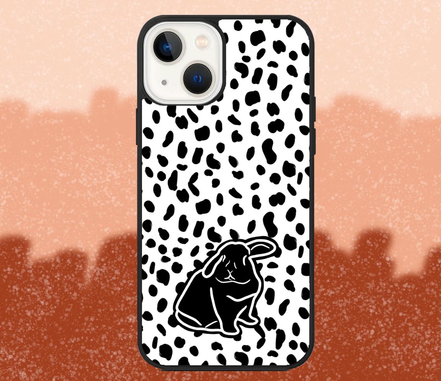 Holland Lop Rabbit Dalmatian Print iPhone Case