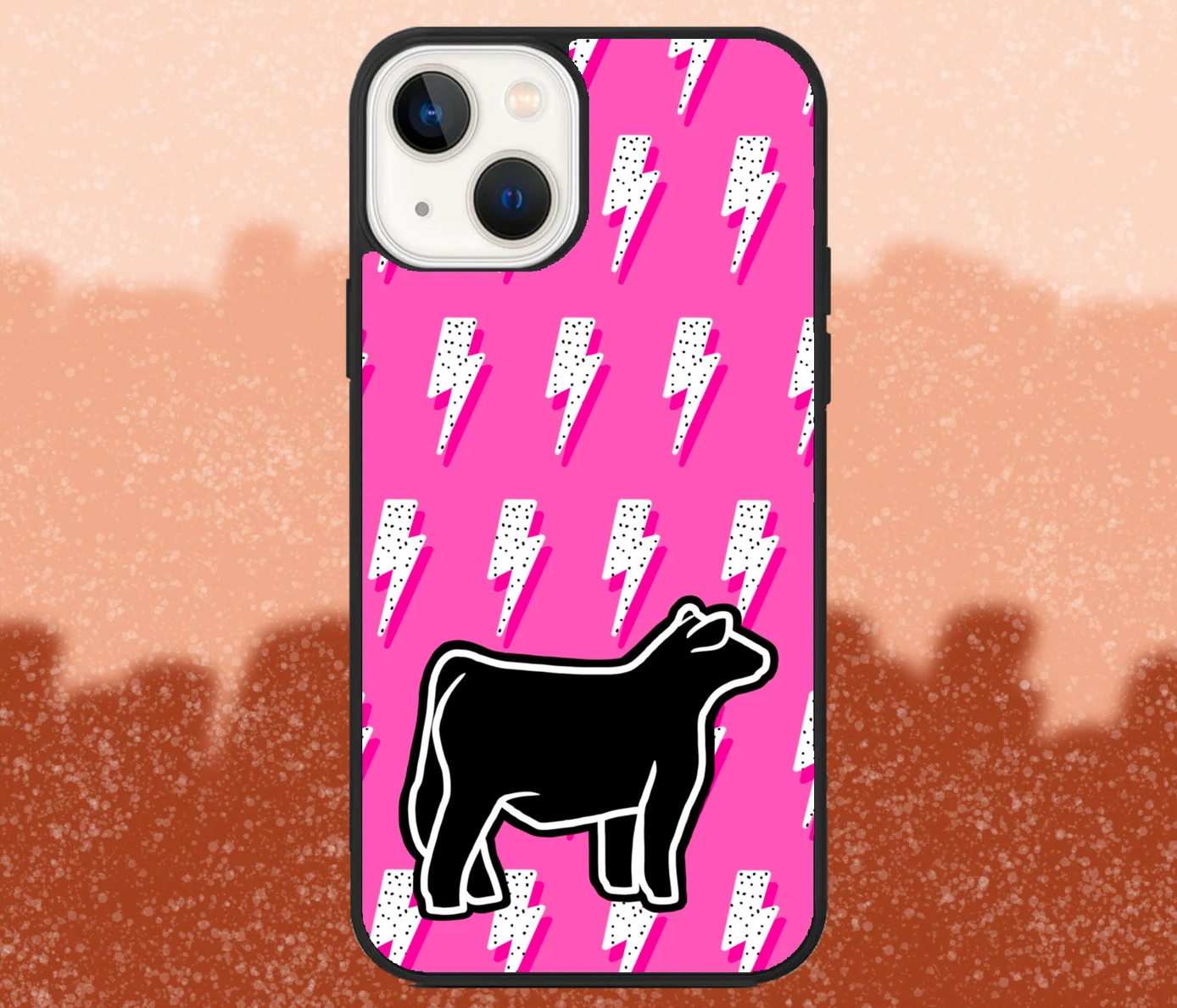 Black Market Steer Pink Lightning Bolt iPhone Case