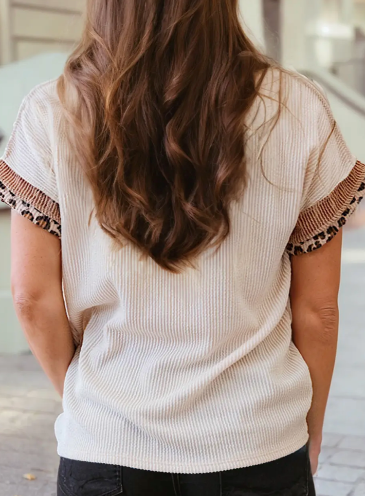 Leopard and Beige Tee