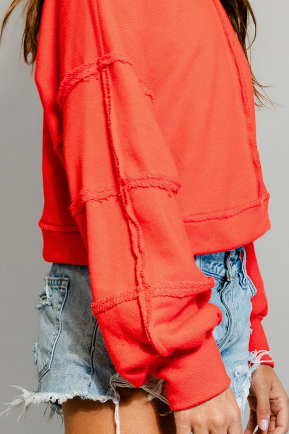 Red Cropped Sweatshirt