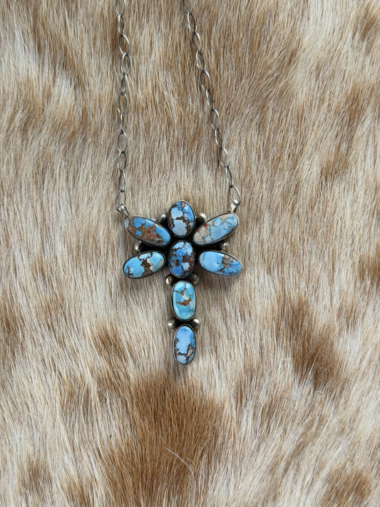 Golden Hills Turquoise Dragonfly Cluster Necklace