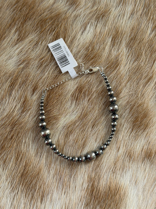 6.25" 3mm-8mm Sterling Pearl Bracelet