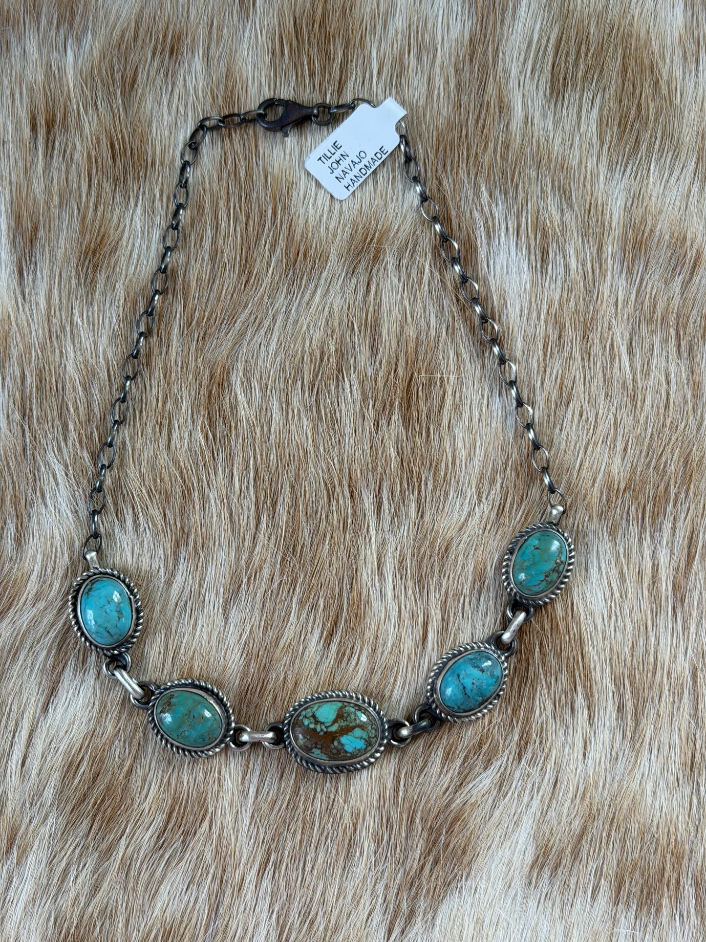 14" Kingman Turquoise Choker Necklace