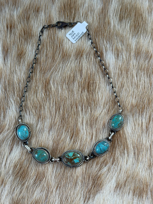 14" Kingman Turquoise Choker Necklace