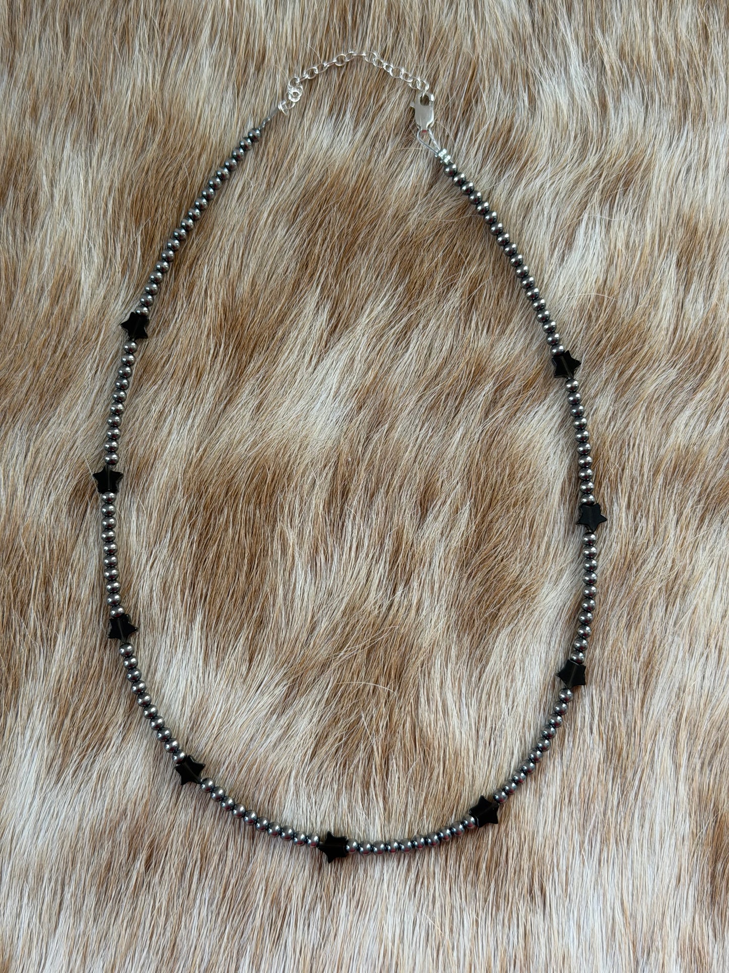 15" Black Onyx Star Necklace