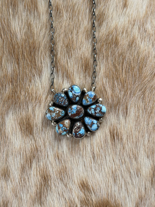 Golden Hills Turquoise Cluster Necklace