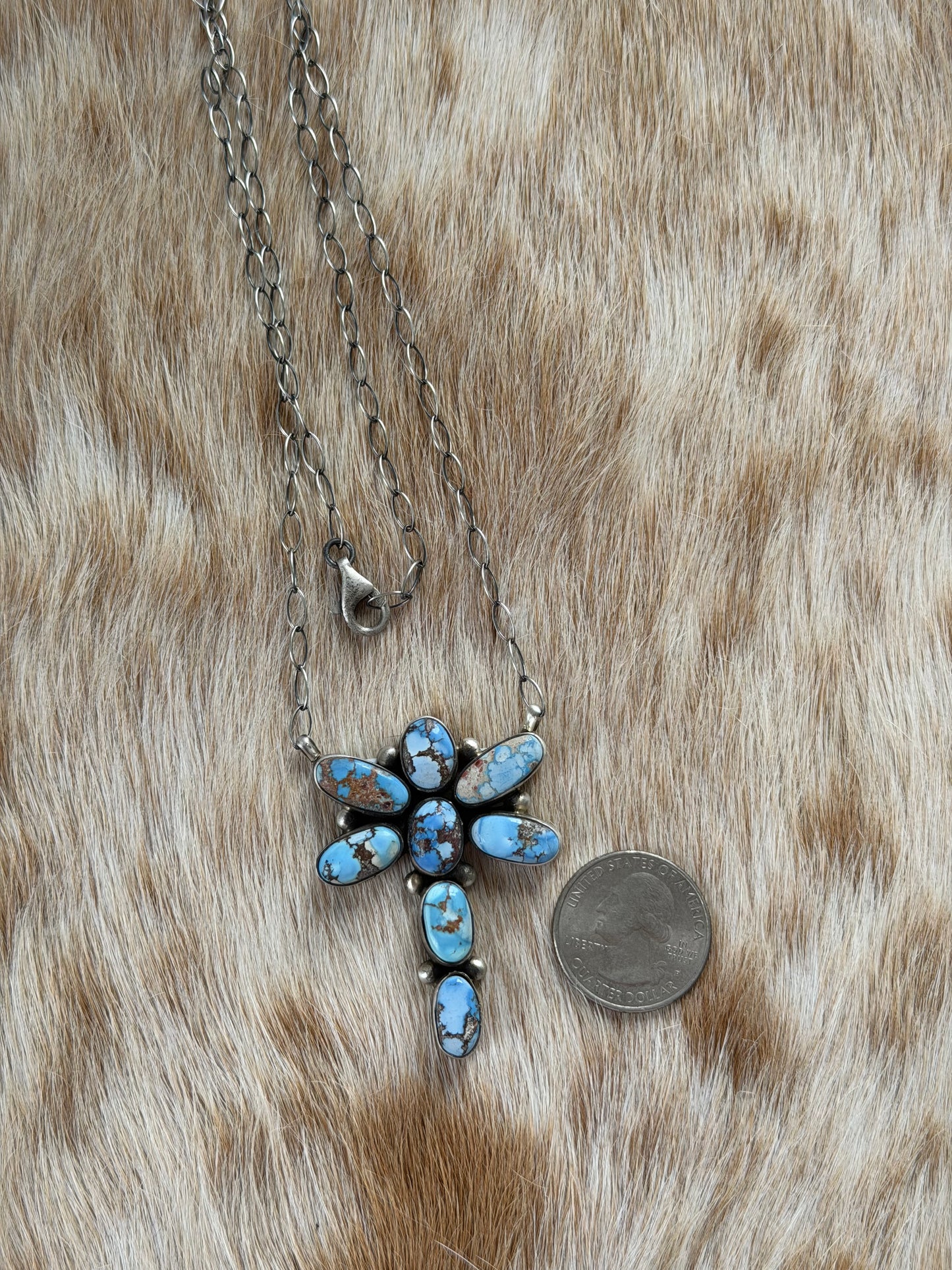 Golden Hills Turquoise Dragonfly Cluster Necklace