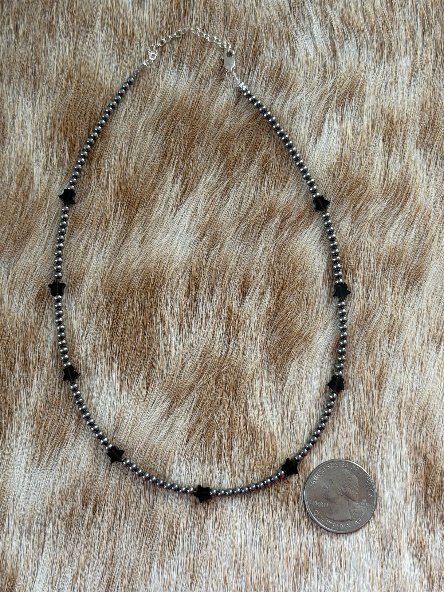 15" Black Onyx Star Necklace