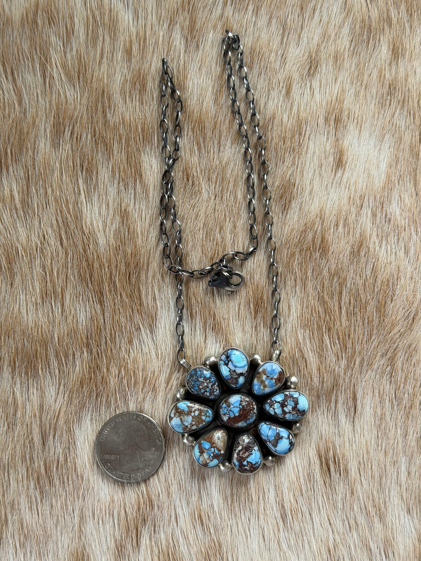 Golden Hills Turquoise Cluster Necklace